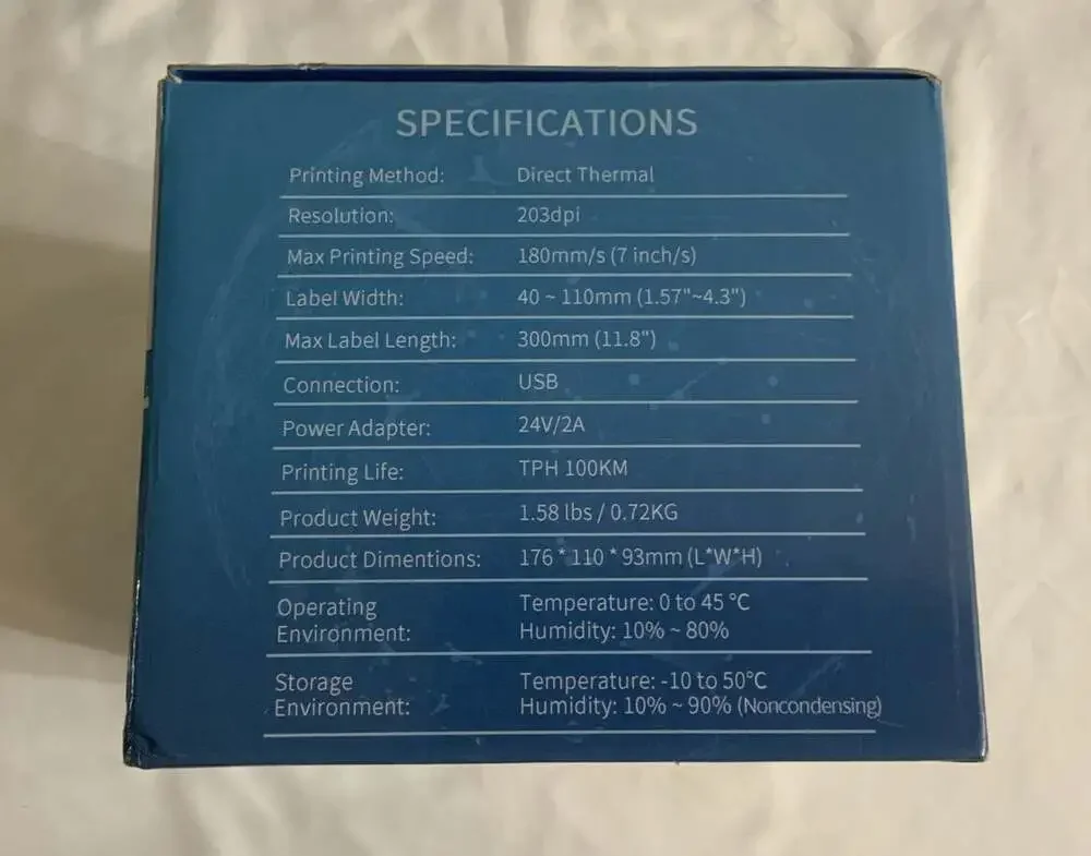 Jiose Logistics Label Printer Black 180MM/S-203DPI